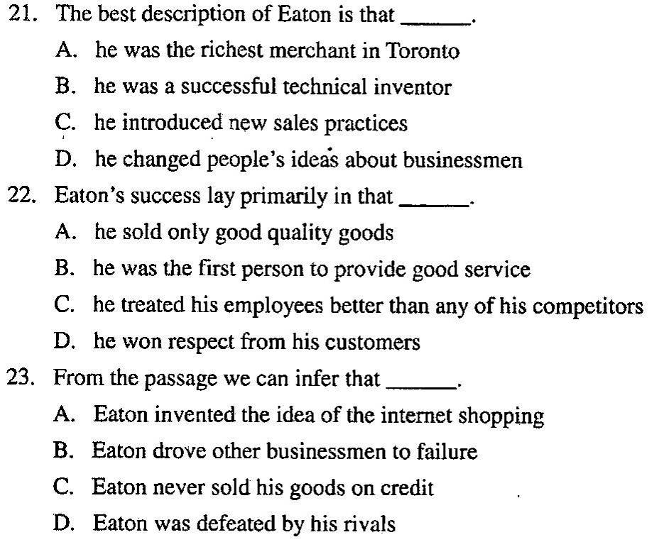 2006年04月贵州自考00015英语二