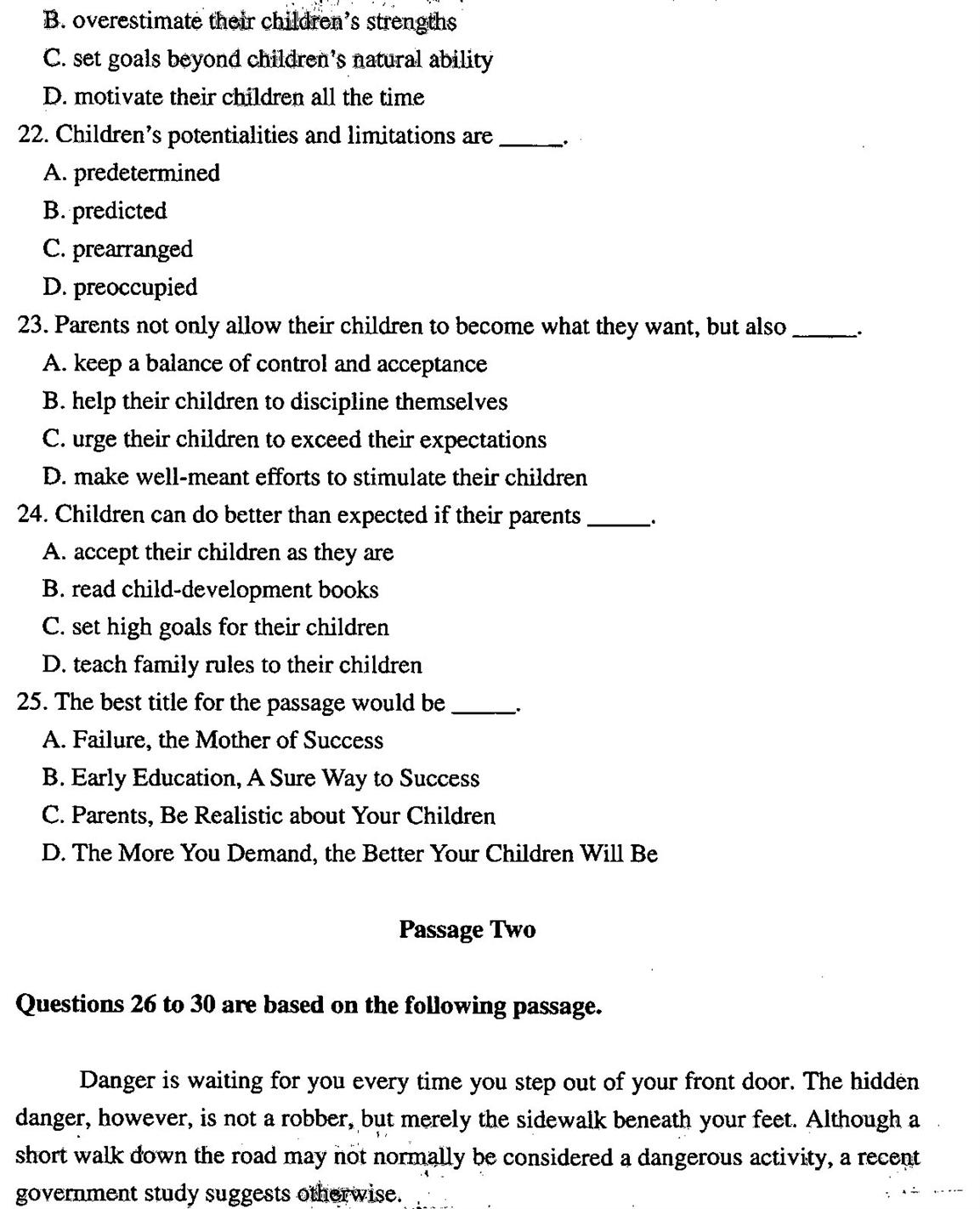 贵州2006年10月自学考试00015英语二