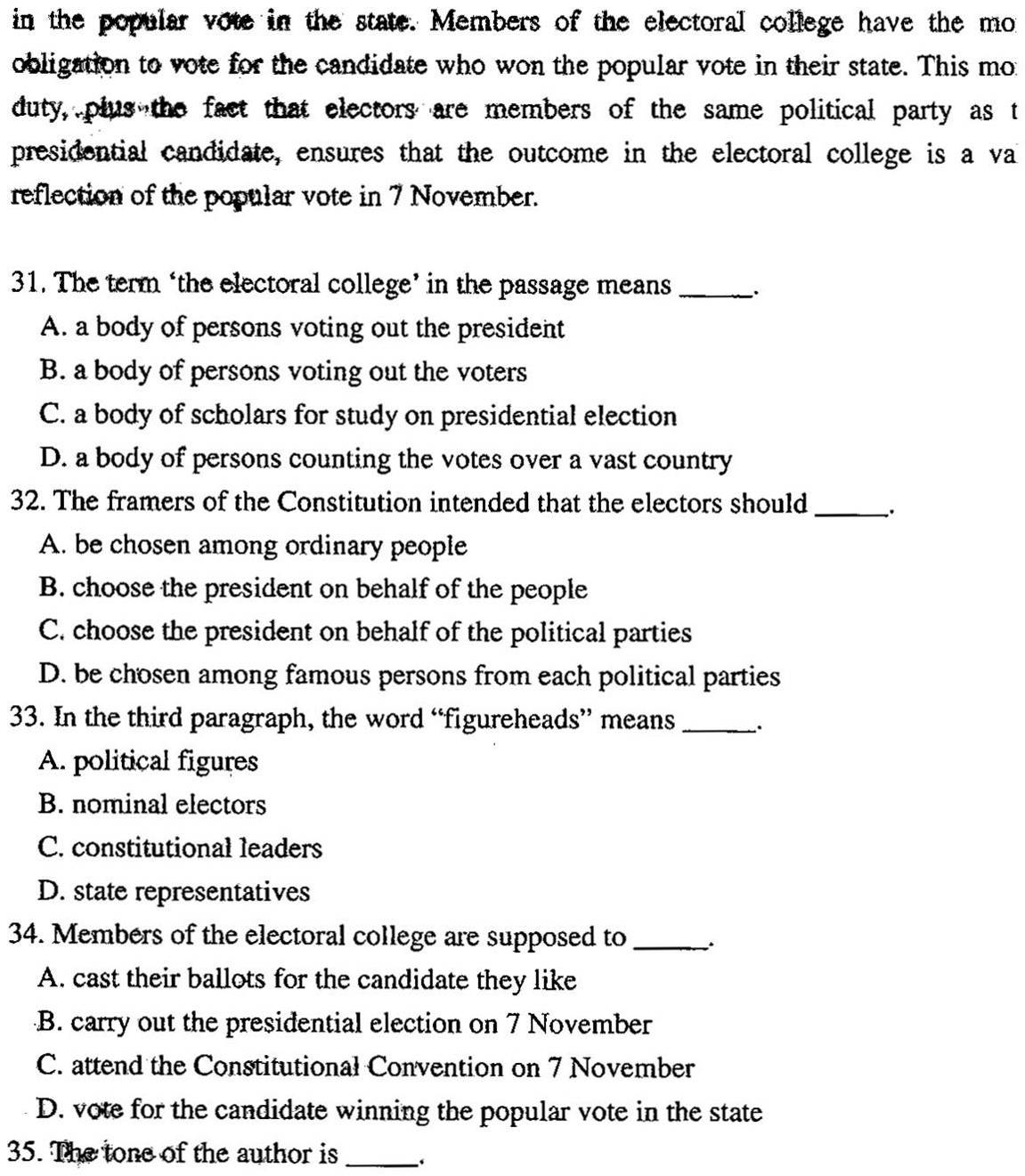 贵州2006年10月自学考试00015英语二