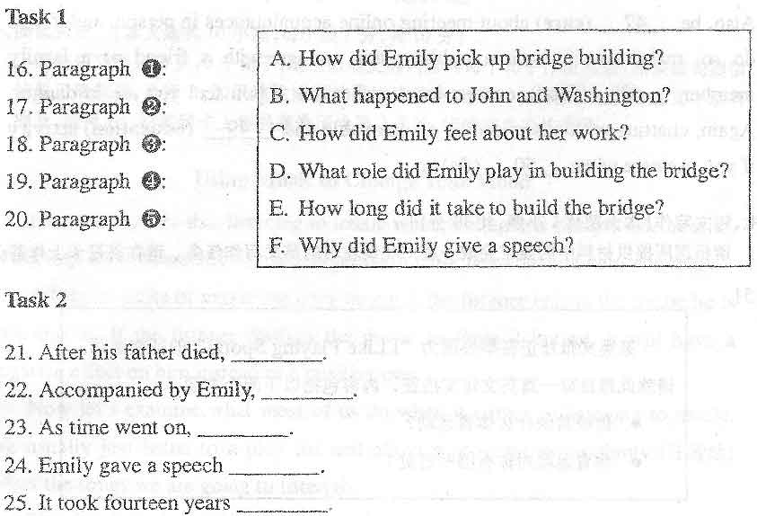 贵州省2015年04月自学考试00015英语二真题答案