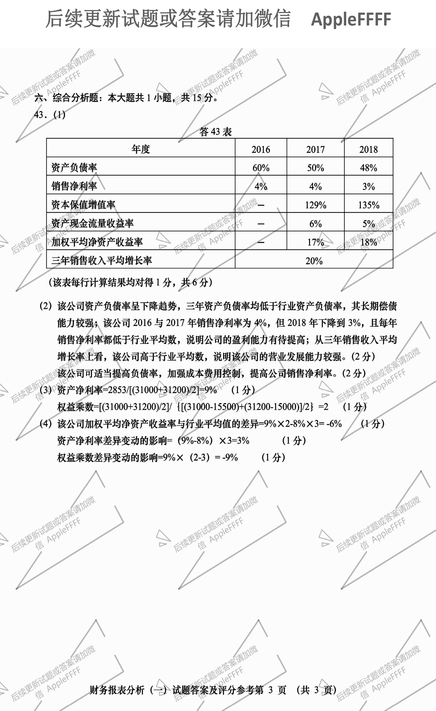 2021年10月贵州省自学考试00161财务报表分析真题及答案