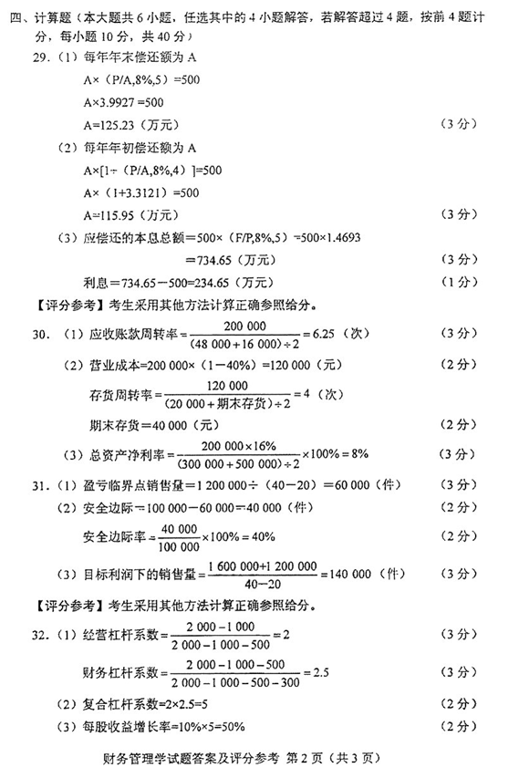 2016年04月贵州省自学考试0067《财务管理学》历年真题及答案