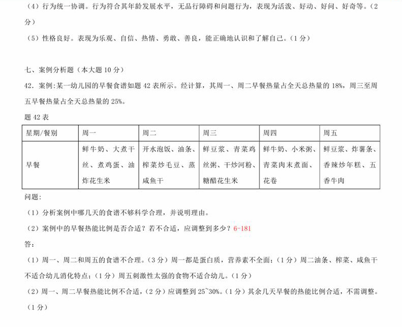 2015年04月贵州省自学考试00385学前卫生学真题及答案
