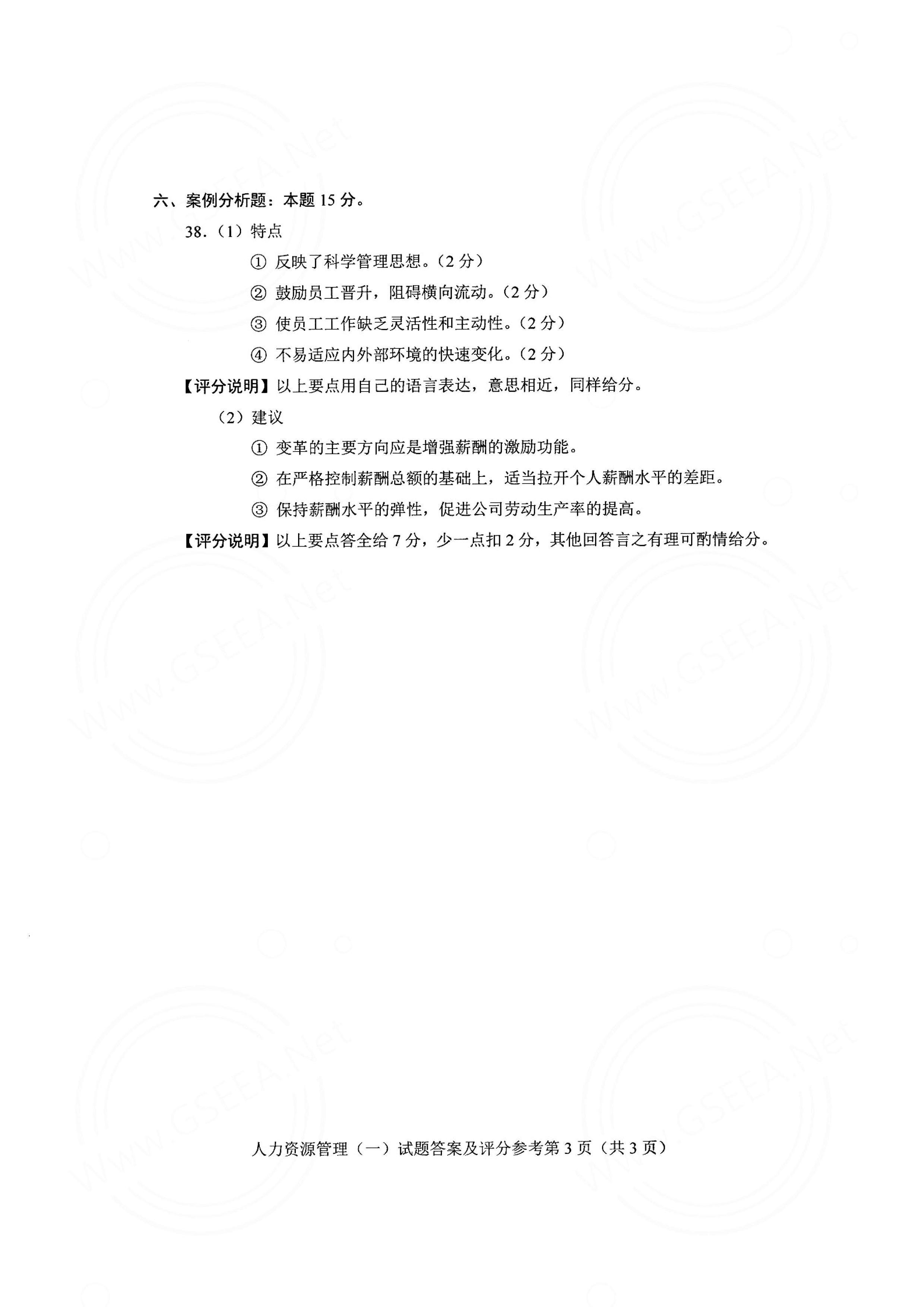 2020年10月贵州省自考00147人力资源管理真题及答案