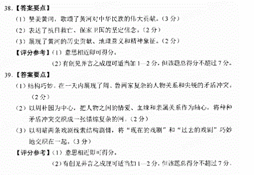2017年10月贵州省自考00530中国现代文学作品选真题及答案