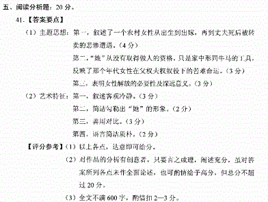 贵州省2018年04月自学考试00530中国现代文学作品选试题及答案