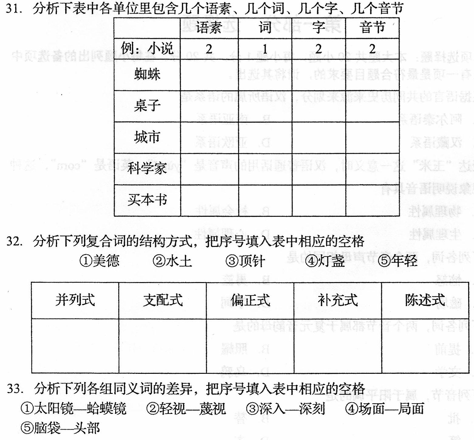 贵州省2018年10月自学考试00535现代汉语试题及答案